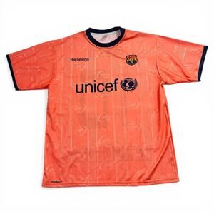 Barcelona Messi 10 Jersey Mens Large Orange Soccer Futbol Shirt Unbranded